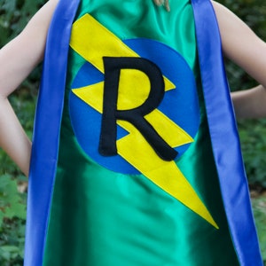 Childrens Superhero Costumes - PERSONALIZED Kids Superhero Cape - Choose the Initial - Super hero party cape