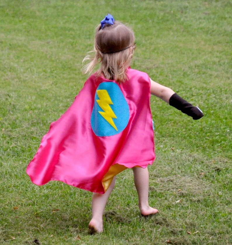 Halloween Ready Girl birthday gift Fast Shipping GIRLS SUPER HERO cape -Choose from 3 designs Super hero party capes