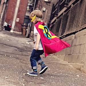 Best selling Kids SUPERHERO Cape Personalized double sided cape Any Initial Boy Birthday Gift Costume 4