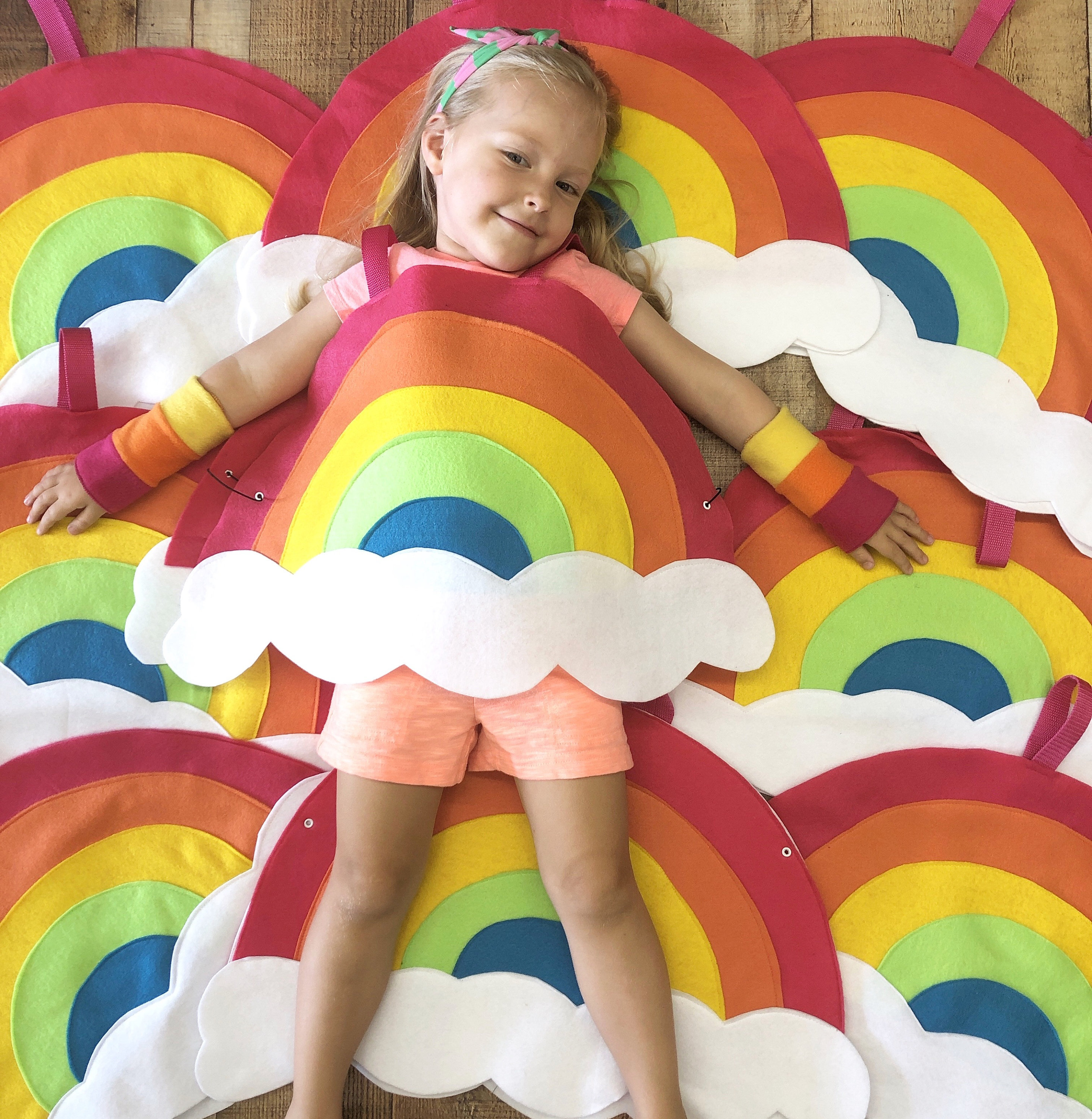 Childs RAINBOW COSTUME Rainbow party Halloween ready Kids
