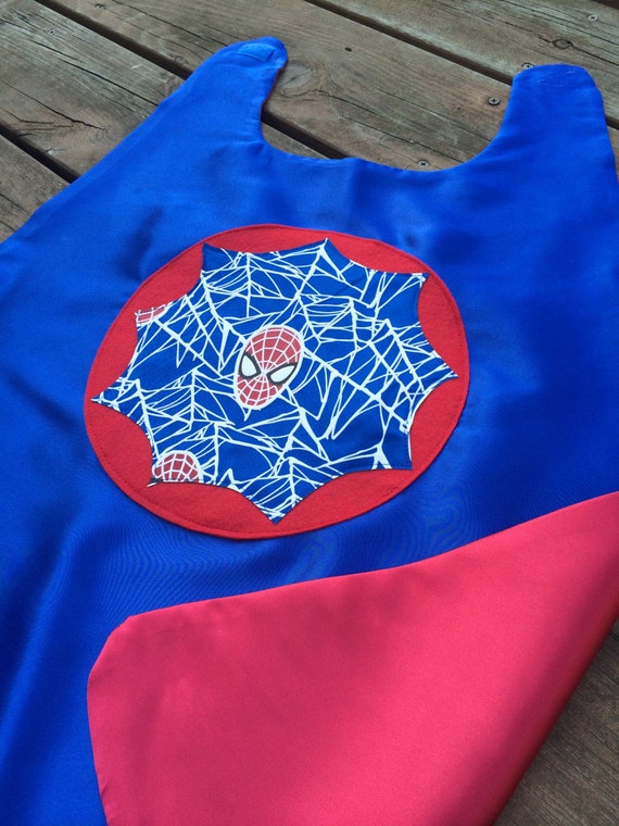 Glow in the dark SPIDER BOY Super Hero Cape - Spider man superhero costume - Spider web really glows in the dark - Spiderman gift Il_570xn