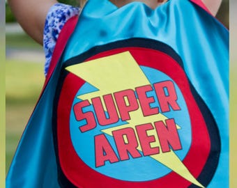 Personalized Superhero Cape for Kids, Full Name Cape, Kid Costume, Dress Up Costume, Pretend Play