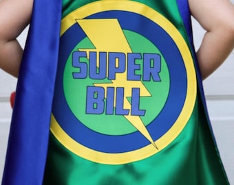 Capa de superhéroe personalizada para niños, capa con nombre completo, disfraz infantil personalizado, regalo de cumpleaños, disfraz, Halloween