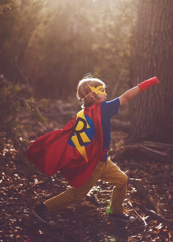 Easy kids Costume - Childrens Customized Superhero Cape - Lots of colors - Personalized cape with initial - kid costumes - superhero party Il_570xn