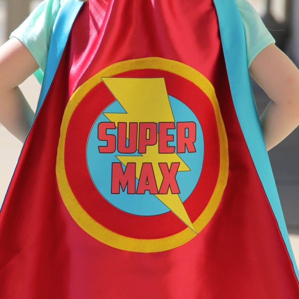 PERSONALIZED Kids SUPERHERO CAPE - Customized Full Name Cape -  fast delivery