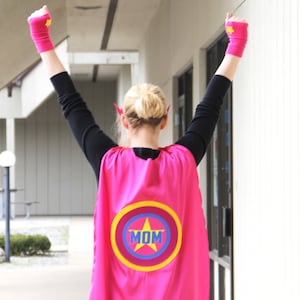 Customized and Personalized MOM or DAD SUPERHERO Cape - Adult Super Hero Cape - Ships Fast - Perfect Super Hero Capes for Men and Women