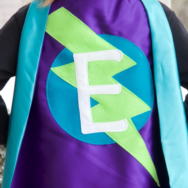 Best Selling Girls Personalized Superhero Cape - Choose the initial & color - Superkidcapes Original - FAST DELIVERY - Superhero party cape