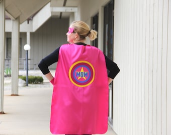 Customized and Personalized MOM or DAD SUPERHERO Cape - Adult Super Hero Cape - Ships Fast - Perfect Super Hero Capes for Men and Women