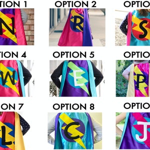 Superhero Cape Girls Superhero Cape double sided with Personalized initial Girl personalized gift image 8