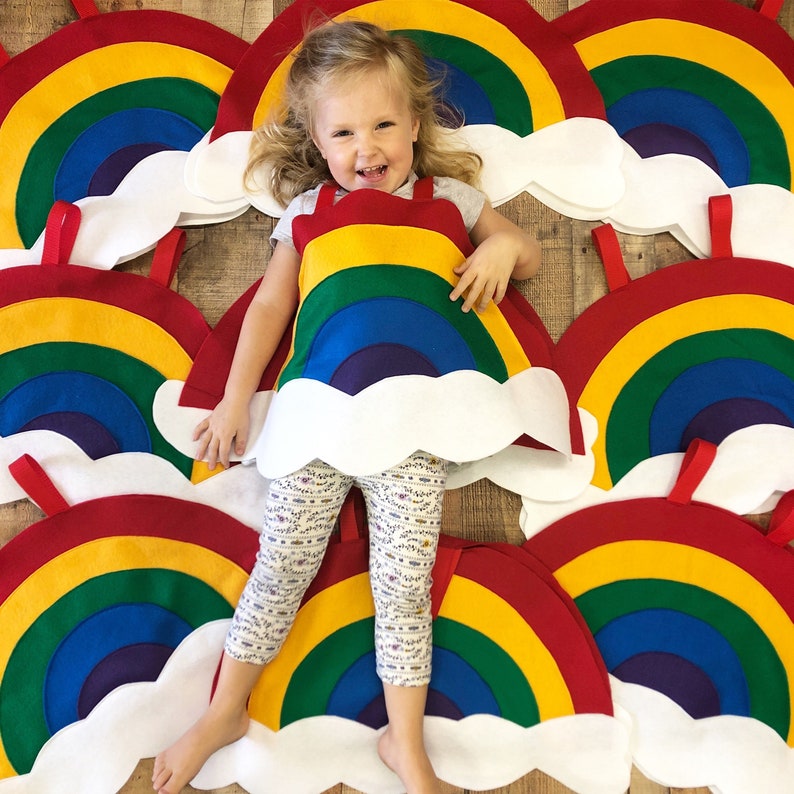 Handmade RAINBOW COSTUME for Kids / Superkidcapes / Rainbow party / Fast Turnaround / Kids halloween costumes / Rainbow baby costume image 3