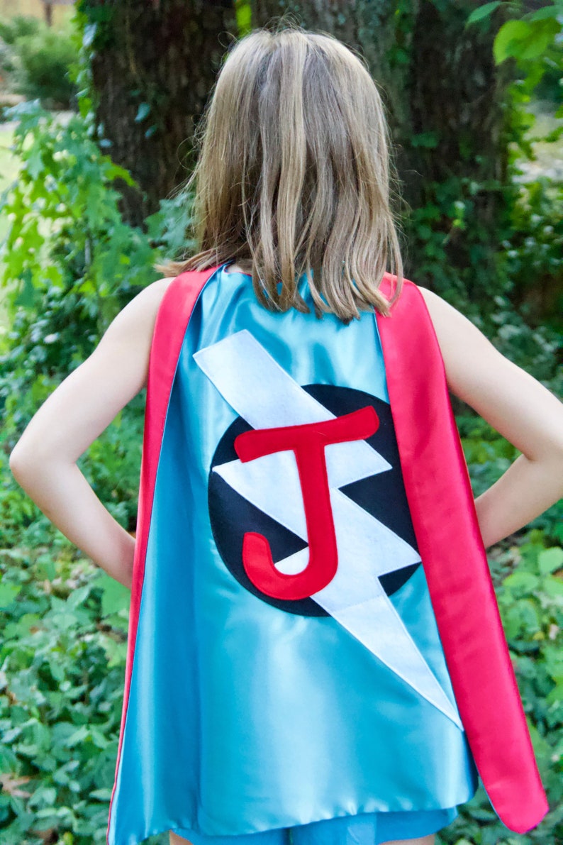 Best selling Kids SUPERHERO Cape Personalized double sided cape Any Initial Boy Birthday Gift Costume 12