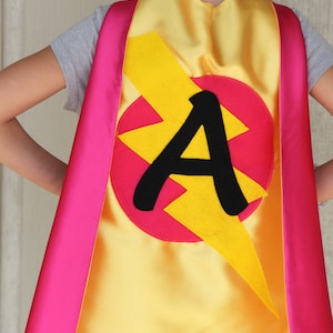 SHIPS Fast - Kid Superhero Cape with custom LETTER - Personalized Cape with Initial - Kids Costumes