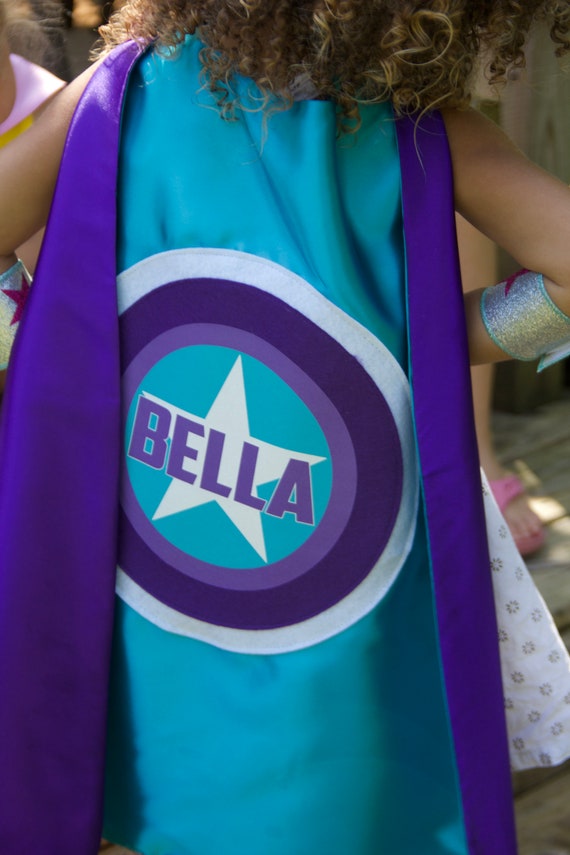 SUPERHERO CAPE - Girls PERSONALIZED Hero Cape - Super Star Cape - Full Name Customized Girl Gift Il_570xn