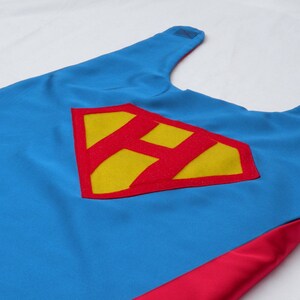 PERSONALIZED Shield SUPERHERO CAPE Customize with your child's initial doublesided Boy Super Hero Cape-boy birthday gift Superkidcapes image 2