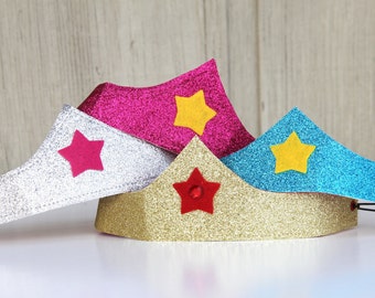 Kids Halloween Accessory - Girls Sparkle Crown - Comfortable and adjustable - Superhero and princess accessory - FROZEN Crown