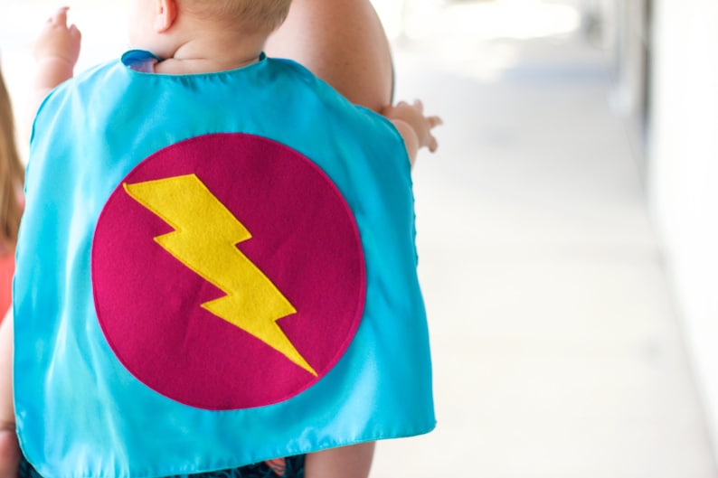 Baby SUPERHERO Cape Set Superhero Cape PLUS Baby hero Wrist Bands Lots of color combinations Birthday gift Photo prop Baby Costume image 4