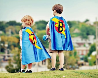 Includes TWO Personalized Superhero Capes - Kid gift - Choose from 10 color combos - Brother gift  - Superhero Party