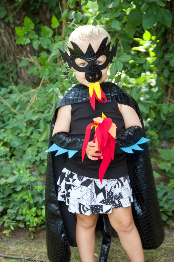BLACK DRAGON Costume Cape with scales and spikes + optional Dragon Mask and Full Costume - Dress Up Costume - Kids Halloween Dragon Costume Il_570xn