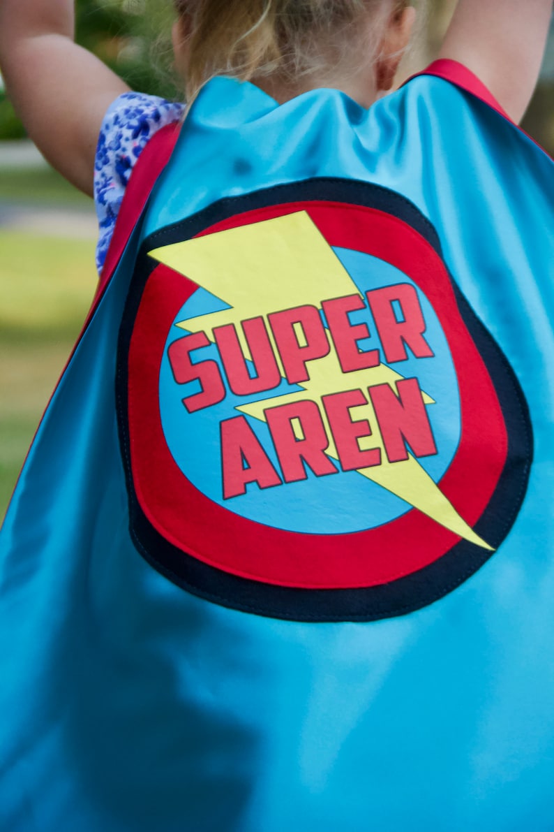 Ship Fast Kids Costume Boys PERSONALIZED SUPERHERO CAPE Customized Full Name Cape Superhero Party OPTION 5