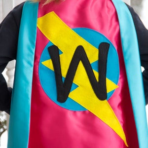 Superhero Cape Girls Superhero Cape double sided with Personalized initial Girl personalized gift 4