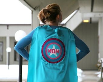 MOM or DAD SUPERHERO Cape - Customized and Personalized - Adult Super Hero Cape - Ships Fast - Perfect Super Hero Capes for Men and Women