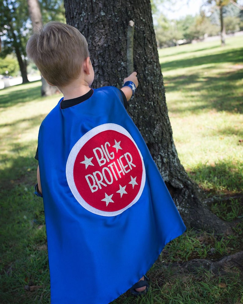 BIG BROTHER CAPE Set Kids superhero cape Big Brother Gift Big Sister Gift Big Brother Gift From Baby Big Brothers Are Superheroes image 8