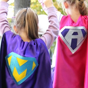 Personalized SUPERHERO CAPE Custom Gold Shield Fast Delivery Personalized Initial Kids Superhero Party 8