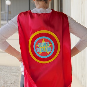 Super Anything ADULT SUPERHERO CAPE - You choose what it says - Custom Name Adult Cape - Ships Fast - Super Hero Capes for Men and Women