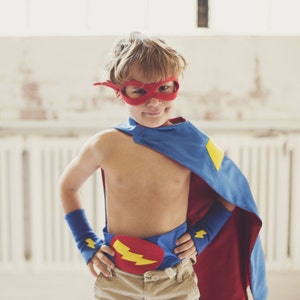 Childrens Super hero Accessory Super Bolt Belt - super hero party favor - super hero cape accessory - boy birthday gift