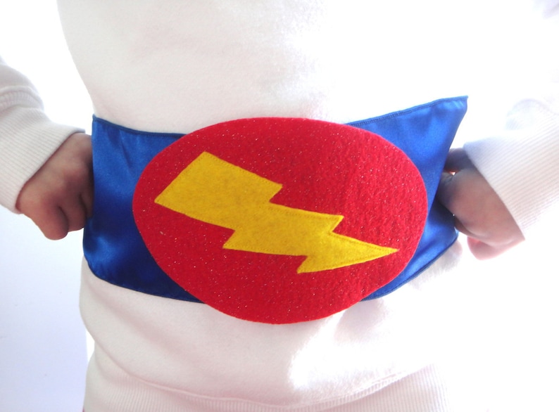 Childrens Super hero Accessory Super Bolt Belt super hero party favor super hero cape accessory boy birthday gift image 2