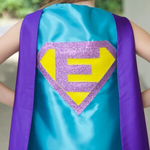 Personalized SUPERHERO CAPE Custom Gold Shield Fast Delivery Personalized Initial Kids Superhero Party 3