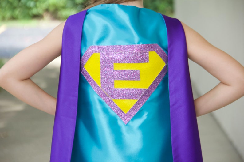 Personalized SUPERHERO CAPE Custom Gold Shield Fast Delivery Personalized Initial Kids Superhero Party 3