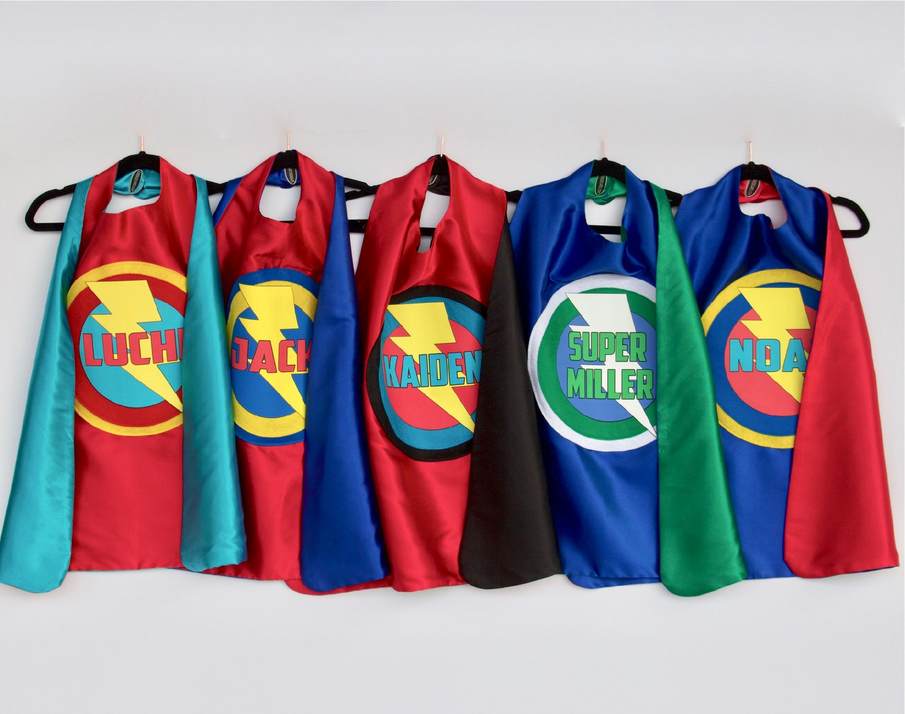 Boys PERSONALIZED SUPERHERO CAPE Customized Full Name Cape Superhero Party