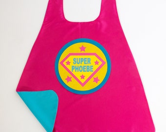 KIDS Personalized Superhero Cape / FULL NAME Kids Custom Shield Cape /  / Add Matching Accessories / Superhero Party / Fast Shipping