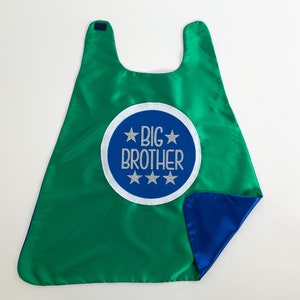 Big Brother Superhero Cape, big sister cape,  sibling gift, big brother gift, new baby gift, ships Fast