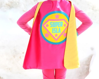 Kids  Personalized Superhero Cape - FULL NAME Custom Shield Cape - Make Believe Gift - Superhero Party - Fast Shipping - Halloween Costume