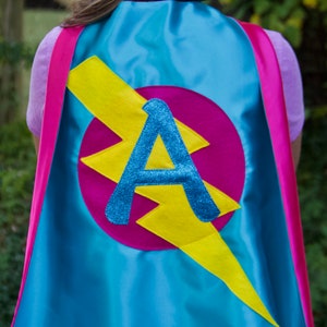 GIRLS Superhero Personalized with your childs initial - CUSTOMIZED Cape - Personalized girl birthday gift - Kid gift