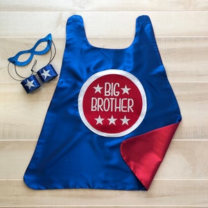 BIG BROTHER CAPE Set Kids superhero cape Big Brother Gift Big Sister Gift Big Brother Gift From Baby Big Brothers Are Superheroes blue/red big brother