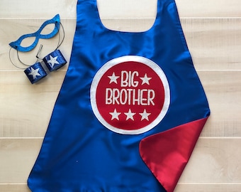 BIG BROTHER CAPE Set | Kids superhero cape | Big Brother Gift | Big Sister Gift | Big Brother Gift From Baby | Big Brothers Are Superheroes