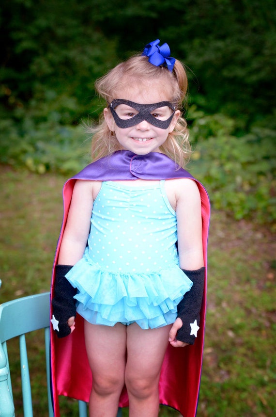 Childrens Superhero Basic 3 SET - Includes double sided blank 2 color superhero cape - power cuffs - superhero mask Il_570xn