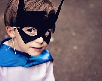 KIDS BAT MASK - Perfect super hero party gift - Choose Pink - Gray - Blue - Or Black - Kids Halloween Costume Accessories - Superhero Mask