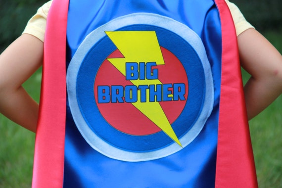 Rush Gift - Ready to Ship - BIG BROTHER SUPERHERO Cape Set - Includes Mask - Big brother gift - sibling gift - Big sister - Little Sister Il_570xn