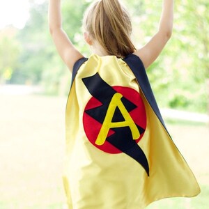 Best selling Kids SUPERHERO Cape Personalized double sided cape Any Initial Boy Birthday Gift Costume 6