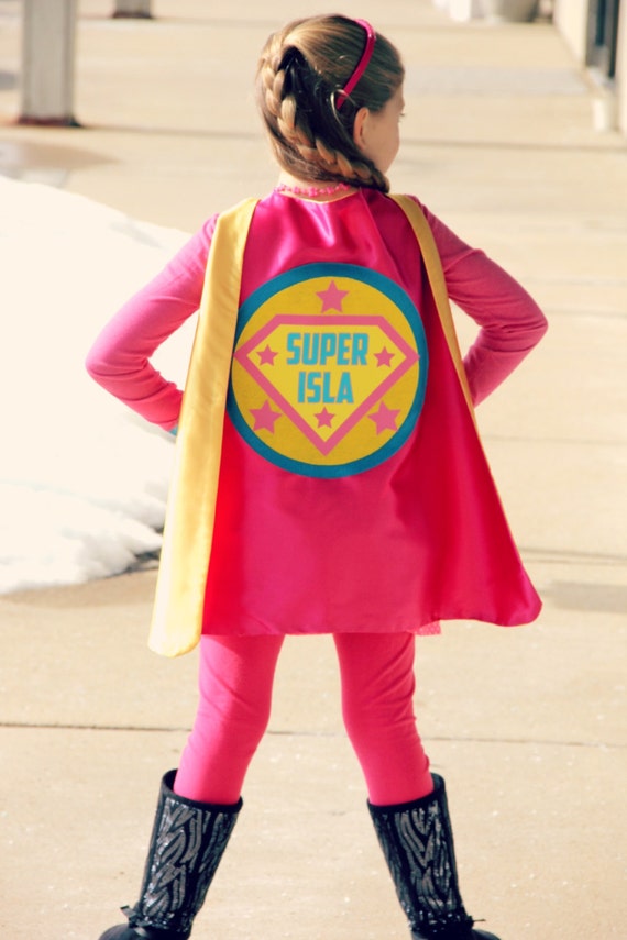 Girls FULL NAME Custom Shield Cape - Personalized Superhero Cape - Girls Make Believe Gift - Superhero Party - Fast Shipping -Easter Basket Il_570xn