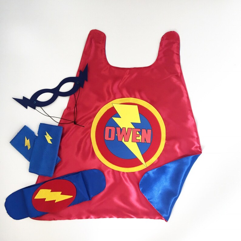 Boys Personalized 4 piece SUPERHERO CAPE SETIncludes Etsy