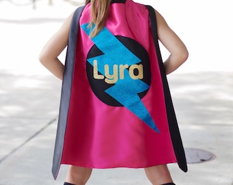 SPARKLE FULL NAME Personalized Sparkle Superhero Cape - High quality sparkle design - fast shipping - girl birthday gift