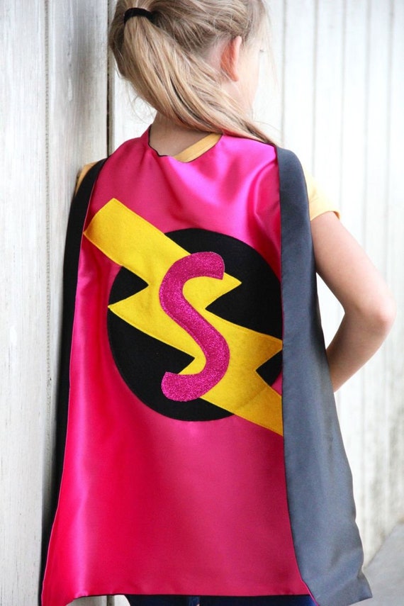 Our best selling Kids SUPERHERO Cape Personalized double sided cape - Any Initial - Girl or Boy Birthday Gift - Costume Il_570xn