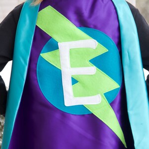 Best selling Kids SUPERHERO Cape Personalized double sided cape Any Initial Boy Birthday Gift Costume Superkidcapes Original 5