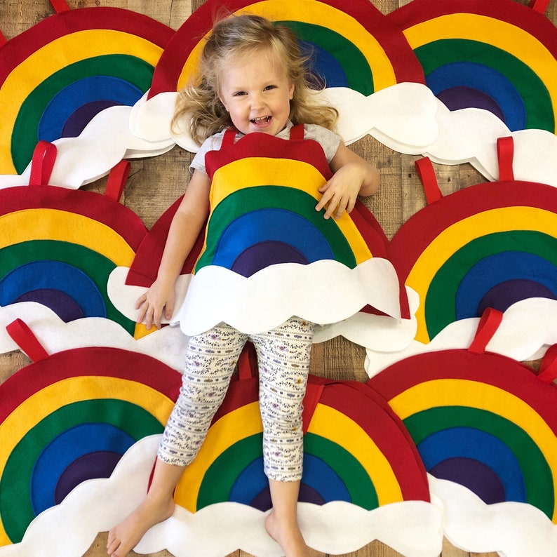 Childs RAINBOW COSTUME / Rainbow party / Halloween ready / Kids halloween costumes / Rainbow Brite / Rainbow baby costume / Superkidcapes image 2