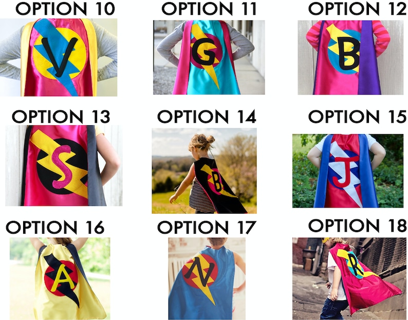 Superhero Cape Girls Superhero Cape double sided with Personalized initial Girl personalized gift image 9